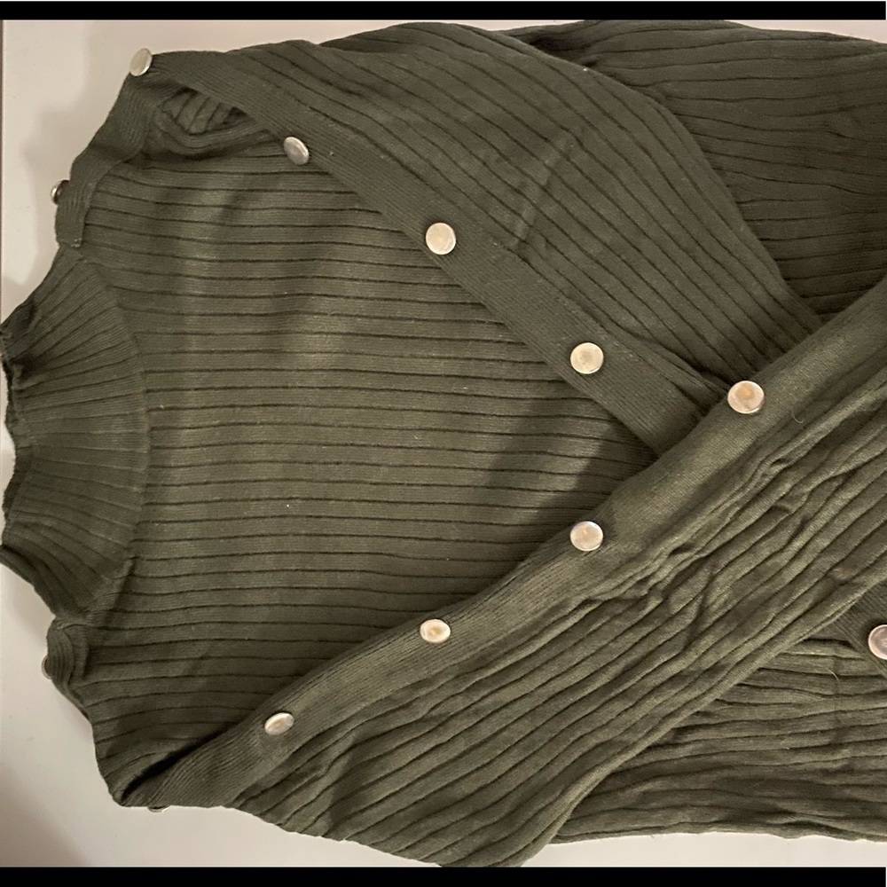 Zara army green mock neck sweater